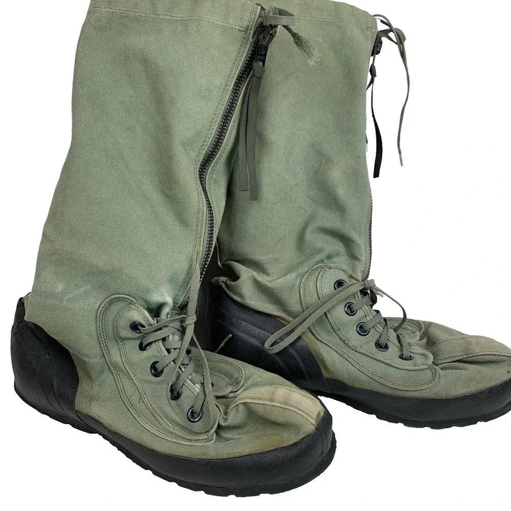 Extreme Cold Weather USA Military Boots N-1B wool liner green canvas mukluk LG
